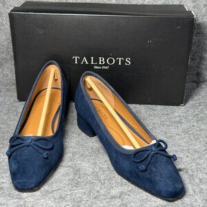 Talbots Vanessa Pumps - Size 6 - Indigo Blue Suede Shoes - Block Heel